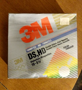 ~ 3M 5 1/4 5.25 DS HD IBM formatierte FARBDISKETTEN DISCS 10er Pack NEU/VERSIEGELT ~ - Bild 1 von 4