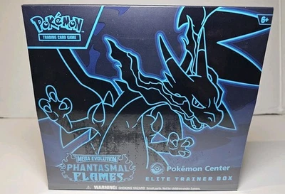 Pokemon Center Mega Evolution Phantasmal Flames Elite 教练盒 ETB *阅读* — 第 1/4 张图片
