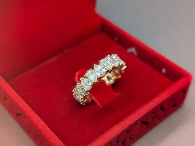 Custom 3.40TCW Pear-Cut Lab-Grown Diamond Wedding Band - 14K Solid Gold - Image 1 of 4