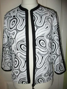 CHAQUETA JOSEPH RIBKOFF MUJER BLANCO Y NEGRO CREMALLERA SE ADAPTA A UN 12-14 - Imagen 1 de 5