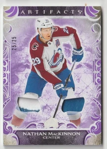 2024-25 UPPER DECK ARTIFACTS PURPLE MATERIALS NATHAN MACKINNON 25/25 COLORADO - Imagen 1 de 2