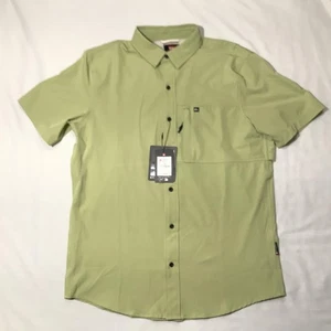 Quiksilver Shirt Mens Medium Moss Green Short Sleeve Vented Fishing QSM15SW162 - Picture 1 of 13