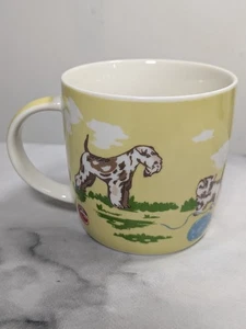 Cath Kidston Queens Stanley Dogs Cats Rabbits Yellow Fine China Mug - Picture 1 of 9