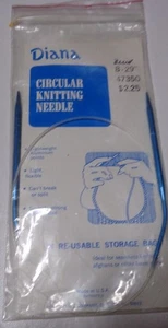 Agujas de tejer circulares vintage Diana (Boye) talla 8 29" de largo - Imagen 1 de 1