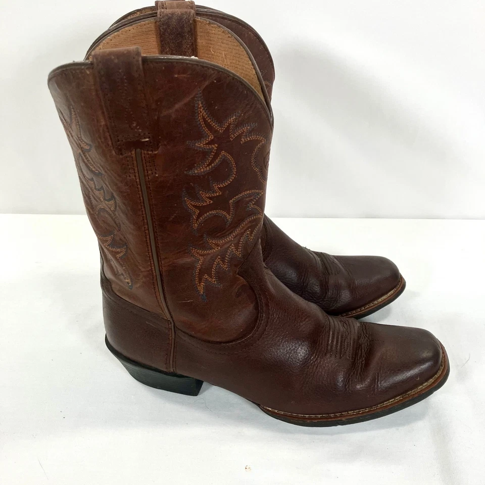 Ariat Heritage Brown Leather Cowboy Western Boots Square Toe Men's US Size 5 - Image 1 of 4