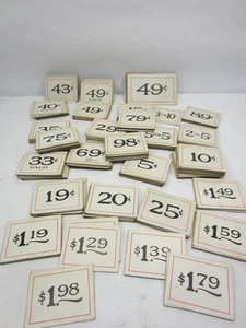Vintage Grocery Store Cardboard Price Tags Approx. 590 - Picture 1 of 4