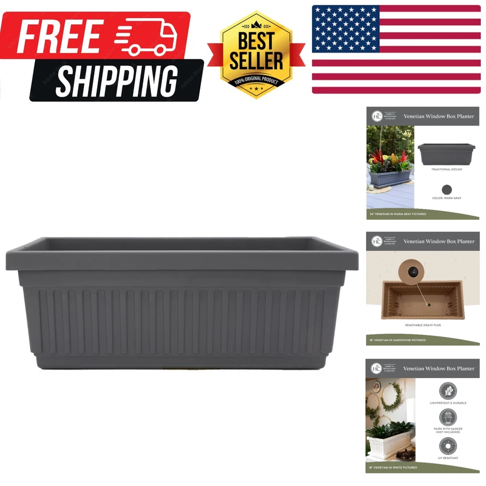 The HC Companies Venetian Flower Bo" Warm Gray Finish Color VNP24000A42