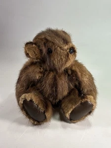 Vintage Real Mink Fur Teddy Bear Plush 11” Handmade Brown Soft Toy Collectible - Picture 1 of 4
