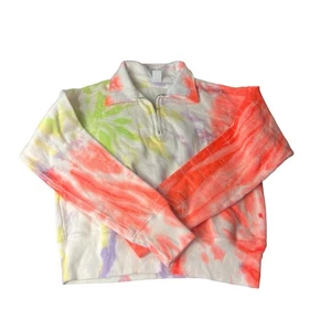 RE/HECHO Hanes 70 Neón Space Dye Tie Dye Media Cremallera Talla Pequeña - Imagen 1 de 5