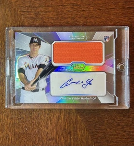 2013 Topps Finest - Autograph Jumbo Relic Rookie Refractor Christian Yelich #CY - Bild 1 von 2