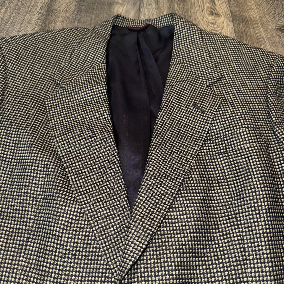 Abrigo Blazer De Colección Hart Schaffner Marx Nordstrom Para Hombres Pata de Gallo Lana Deportivo 40L Foto 1 de 4