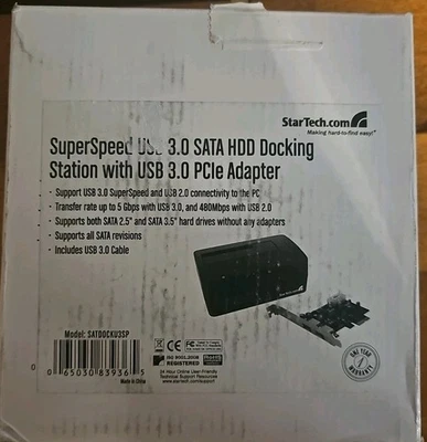 SuperSpeed USB 3.0 SATA HDD Docking Station with USB 3.0 PCIe Adapter StarTech - Image 1 of 3