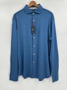 Neu mit Etikett Cremieux Größe L blau geometrisches Langarm Button-Down-Hemd Herren - Bild 1 von 5