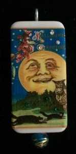 WITCH AND HARVEST MOON - DOMINO PENDANT - Picture 1 of 1
