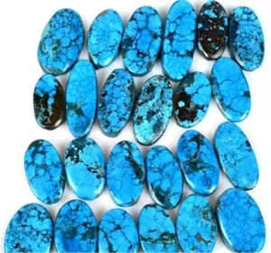 500 Karat Natürliches Spinnennetz Türkis Oval Blau Unbehandelt Arizona Edelstein Lot - Bild 1 von 4