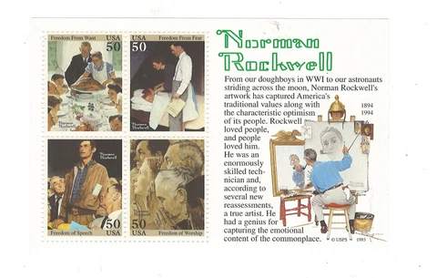 2840 Norman Rockwell Souvenir Sheet - MNH (S111) Cover
