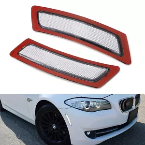 Clear Lens Front Bumper Wheel Arch Side Markers For 11-16 BMW F10/F11 5 Series - Picture 1 of 8