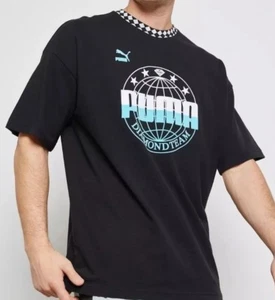 Puma x Diamond Supply Co Tee Shirt Oversize T-Shirt Black Crewneck Men S NWT - Picture 1 of 8