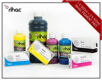 Canon compatible MB2360 1600 Refillable Cartridge Set + 800ml Rihac Pigment Ink - Image 1 of 4