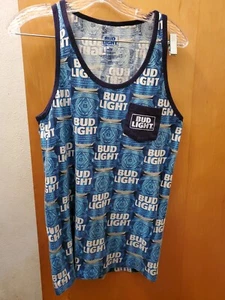 Bud Light Graphic Pocket Tank Top Men's Size: S (34/36) Blue EUC - Picture 1 of 3