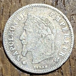 PIECE DE 20 CENTIMES ARGENT NAPOLÉON III 1866 BB (745) FAIBLE TIRAGE - Picture 1 of 2