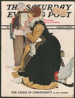 Saturday Evening Post August 5 1939 Summer Stock Barn Theater ~Norman Rockwell - Image 1 of 4