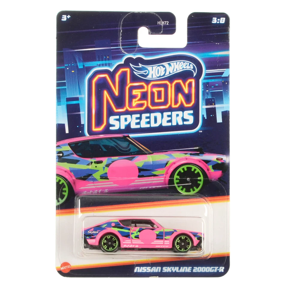 Hot Wheels Neon Speeders 1:64 Diecast Car 2024 Mix 1 Blacklight Glow Collectors - Image 1 of 1