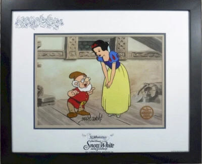 🍎Blancanieves DOC Sericel cel Firmado MARC DAVIS Nuevo Marco 50 Aniversario Enanos Foto 1 de 4