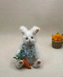 OOAK Miniature Bunny/Rabbit Artist Crochet Handmade Jointed Toy Easter gift - Picture 1 of 10