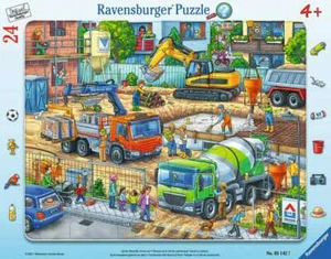 ON THE CONSTRUCTION SITE IS WHAT IS GOING ON - Ravensburger Frame Jigsaw Puzzle 05142 - 24 Piece Pcs. - Picture 1 of 1