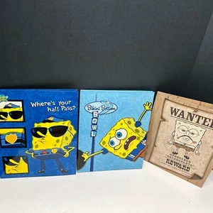 Vintage 2003 Spongebob Squarepants Two Pocket Folders - Set Of 3 - Picture 1 of 11