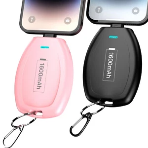 2pcs Mini Power Emergency Pod Keychain Portable Charger for iPhone 14 13 12 Pro - Picture 1 of 11