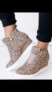 Cheetah camelfarbene "Zoey" Keilabsatz-Booties Damenschuhe Boutique neu ohne Karton Größe 8,8 1/2,9,10 🐆 - Bild 1 von 10