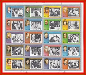 FUJEIRA 1972 MOVIE STARS M/S folded CINEMA, JUDAICA - Picture 1 of 1