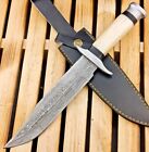 Custom Hand Forged Damascus Steel Bowie Knife, Hunting Knife, Camping Knife 135
