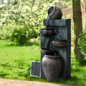 Water Feature 99cm Solar Fountain Outdoor 5-Tier Solar Panel Solar Water Pump - Picture 1 of 6