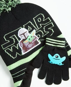 Star Wars Mandalorian Grogu Berkshire Little Boy Beanie Hat & Glove Set Toddler - Picture 1 of 1