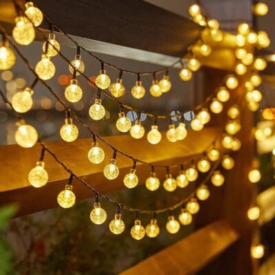 2.3cm Bubble Ball Fairy Lights Solar LED String Lights Decorations Xmas Garden - Image 1 of 4