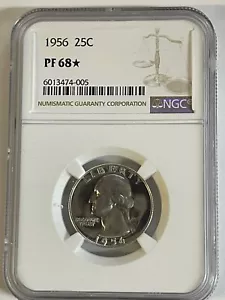 1956 Washington Quarter NGC PF68 Star - Beautiful $0.25 No Mint Mark - Picture 1 of 2