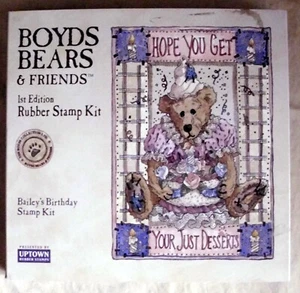 BOYDS BEARS & FRIENDS 1. EDITION GUMMISTEMPELSET - BAILEY'S BIRTHDAY - NRFB - Bild 1 von 3