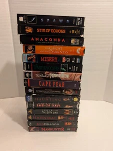 Lot Of 15 VHS Tapes Horror Movies The Tommyknockers Spawn Cape Fear Misery Etc - Picture 1 of 13