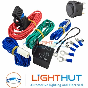 12V Fast Fit Foglight Driving Spot Lamp Light Fused Wiring Kit inc Switch Relay - Picture 1 of 1