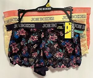 Joe Boxer Women's Lace Hipster Underwear Panties 3-Pair Nylon Blend 1XL