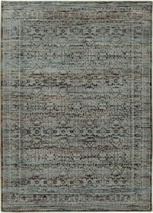 Blue Bordered Machine Made Distressed Petal Vines Runner 7127A - Aprx 2'3"x8' - Picture 1 of 1