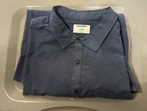 Old Navy kurzärmlig eingebautes Flex-Fit Oxford-Shirt XXL groß marineblau - Bild 1 von 4