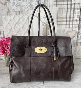 Genuine Mulberry Bayswater Over Shoulder Bag Handbag Brown Leather - Picture 1 of 11