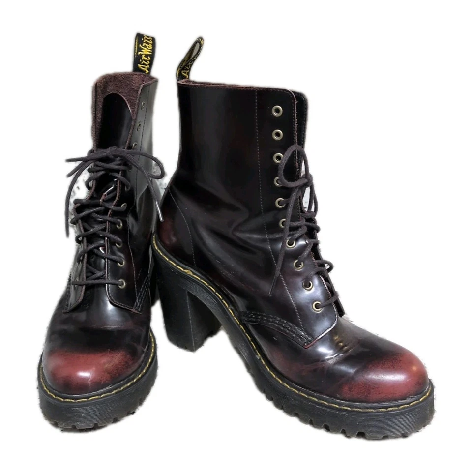 Botas de Tacón Dr Martens Kendra Rojo Cereza Arcadia Cuero Talla 10 En muy buen estado raras Documentos Foto 1 de 4