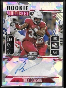 2024 Contenders Optic Cracked Ice Ticket Trey Benson RC Rookie AUTO #/22 - Picture 1 of 2