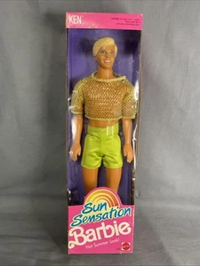 VINTAGE 1991 SUN SENSATION BARBIE KEN DOLL MATTEL NEW IN ORIGINAL BOX NOS # 1392 - Picture 1 of 7