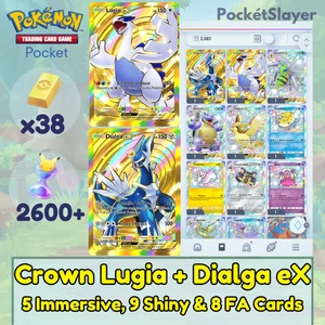 Pokemon TCG (Trading Card Game) Pocket 2 Crown Lugia + Dialga + 2600 Pack HG - Picture 1 of 14